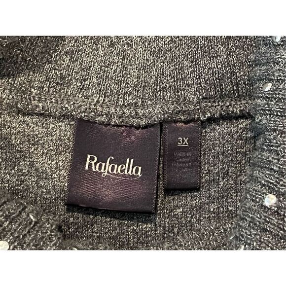 Rafaella Studded High Neck Asymmetrical Sweater Plus Size 3X Casual - Picture 4 of 11